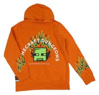 Oranžová mikina Minecraft s kapucí 