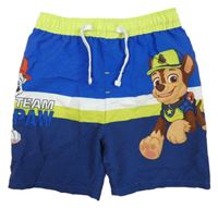 Tmavomodro-limetkové plážové kraťasy s Paw Patrol Nickelodeon