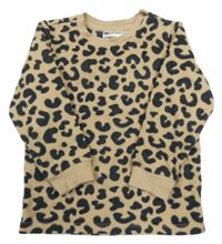 Béžovo-čierna vzorovaná fleecová mikina H&M