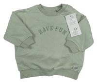 Nové - Zelenošedá oversize mikina s nápisom F&F