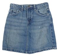 Modrá rifľová sukňa s vyšúchaním Primark