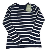 Nové - Tmavomodro-biele pruhované tričko H&M