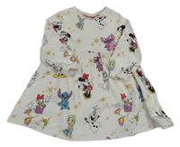 Biele teplákové šaty s Mickeym a kamarády Disney