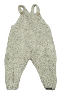Sivo-smetanovo-biele melírované pletené na traké nohavice Zara