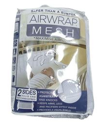 2x - Bílý síťovaný mantinel do postýlky AIRWRAP MESH