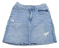Svetlomodrá rifľová sukňa s vyšúchaním H&M