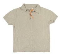 Světlebéžové vzorované pletené polo tričko RIVER ISLAND