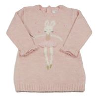 Světlerůžové melírované svetrové šaty se zajíčkem PRIMARK