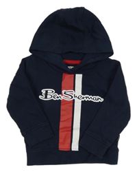 Tmavomodrá mikina s logom a kapucňou Ben Sherman