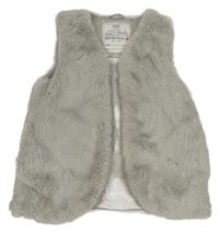 Sivá kožušinová zateplená vesta M&S