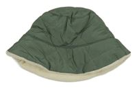 Khaki prošívaný šusťákový zateplený klobouk 