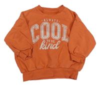 Tmnavooranžová oversize mikina s nápismi F&F