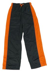 Tmavošedo/oranžové sportovní tepláky cool&young