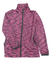 Ružovo-sivo-čierna melírovaná prepínaci mikina YIGGA