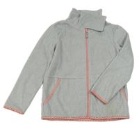 Svetlosivá melírovaná fleecová funkčná prepínaci mikina s bodkami crane