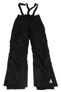 Černé šusťákové funkční zimní oteplovačky s odepínacími kšandami crivit