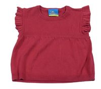 Malinová svetrová vesta s volánikmi Topolino