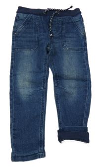 Tmavomodré podšité rifle s úpletovým pasem impidimpi