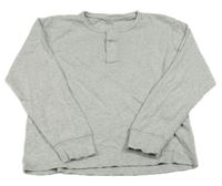 Sivé melírované rebrované crop tričko ZEEMAN