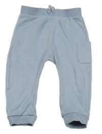 Modrošedé turecké tepláky s vreckom Tu