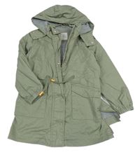 Khaki plátěná jarní parka s kapucí PRIMARK