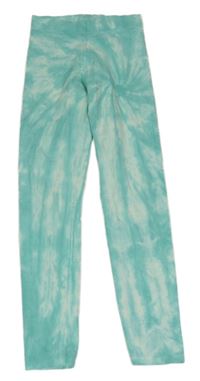 Světletyrkysovo-bílé batikované legíny M&S