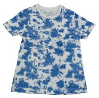 Bílo-modré batikované tričko PRIMARK