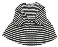 Čierno-biele pruhované rebrované šaty F&F