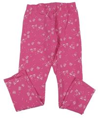 Tmavorůžové teplákové legíny s koníky a motýlky Kids