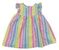 Farebné pruhované krepové šaty s volánikmi Kiki&Koko