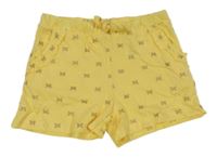 Žlté kraťasy so zlatými motýlikmi a kanýrky H&M