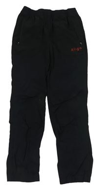 Čierne šušťákové cuff nohavice s nápisom