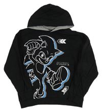 Čierna mikina so Sonicem a kapucňou