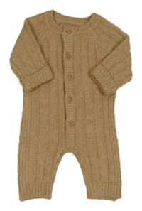 Hnědý žebrovaný pletený overal George