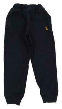 Tmavomodré slim tepláky s nášivkou Next