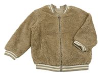 Hnědá chlupatá podšitá bunda H&M