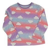 Růžovo-fialovo-modré pyžamové triko s mraky Primark