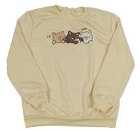 Béžová mikina s mačkami Shein