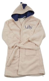 Svetloružový chlpatý župan s kapucňou s ostny