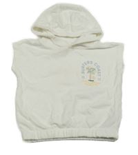 Biele teplákové tričko s palmou a kapucňou Primark