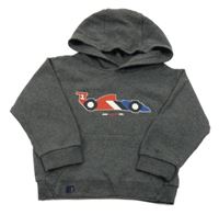 Tmavosivá melírovaná mikina s formulou a kapucňou Mayoral