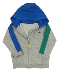 Sivo-modro-zelená prepínaci mikina s kapucňou Matalan