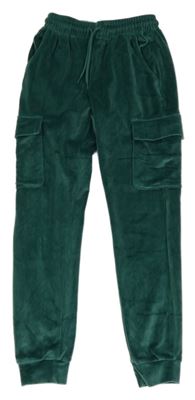 Zelené plyšové cargo tepláky Destination