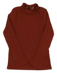 Hnědý žebrovaný rolák C&A