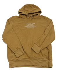 Hnedá mikina s nápisom a kapucňou Yigga