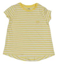 Bielo-žlté pruhované tričko s výšivkou Topolino