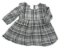 Sivo-čierne kockované flanelové šaty s volánikmi Pep&Co