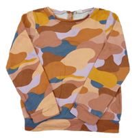 Hnedo-medovo-tmavomodrá vzorovaná mikina Next