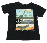 Čierne tričko s dinosaurami Dopodopo