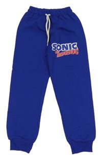 Safírové tepláky s nápisem - Sonic